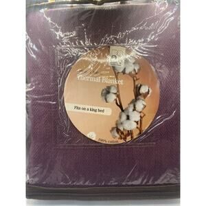 Safdie Boutique Collection Purple King Size Thermal Blanket 90x108 in. NIB